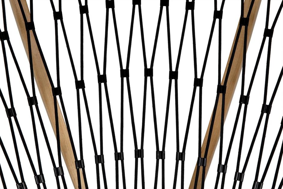 Mateo Bleached Teak Chair with Black Cotton Rope and Clear Coat Flat Finish by Noir Furniture