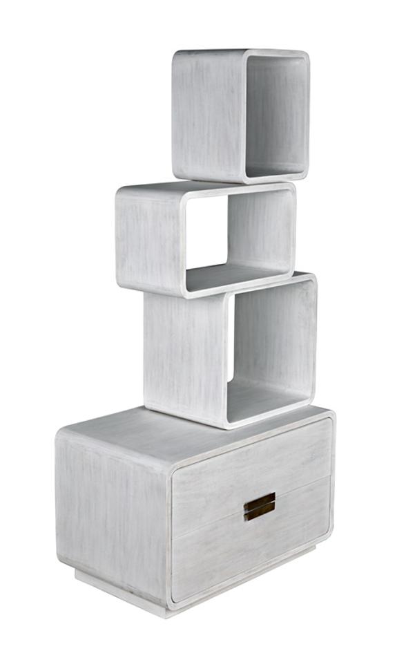 Belini Bookcase, White Wash by Noir Furniture