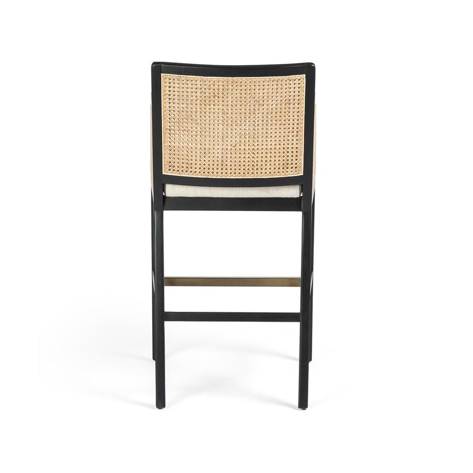 Antonia Cane Stool-Savile Flax-Bar by FOUR HANDS