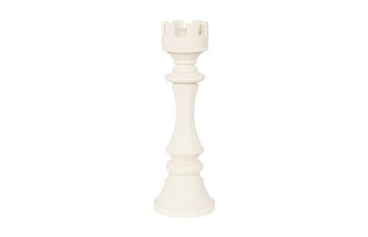 Rook Chess Sculpture, Cast Stone White, Smallallall by Phillips Collection