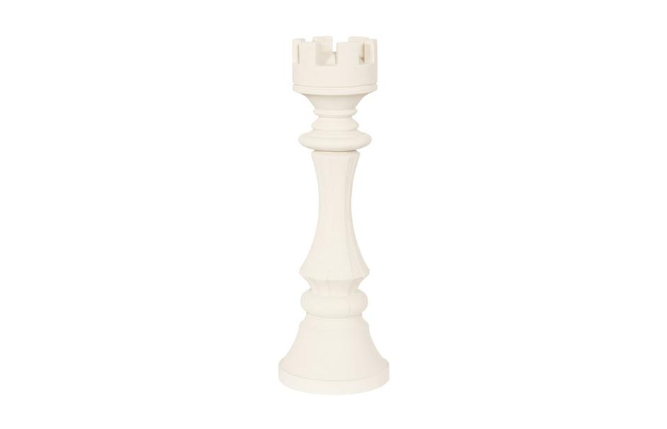Rook Chess Sculpture, Cast Stone White, Smallallall by Phillips Collection