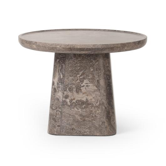 Zane End Table - Warm Grey Marble by Four Hands