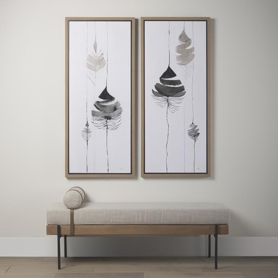 Colburne Cream Fabric w/Brown Wood Bench by Mercana