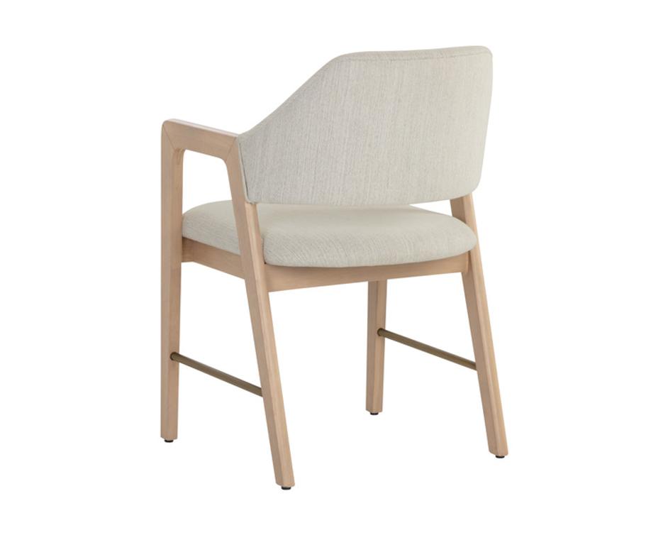 MILTON DINING ARMCHAIR - LIGHT WASH - MINA IVORY by Sunpan