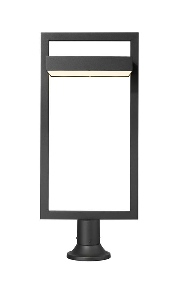 Luttrel 1 Light Outdoor Pier Mounted Fixture in Black Finish by Z-Lite