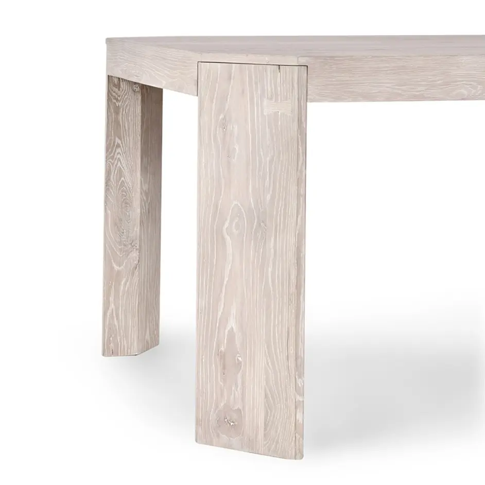 Macarthur Reclaimed Oak 94" Dining Table Aged Cream by Classic Home