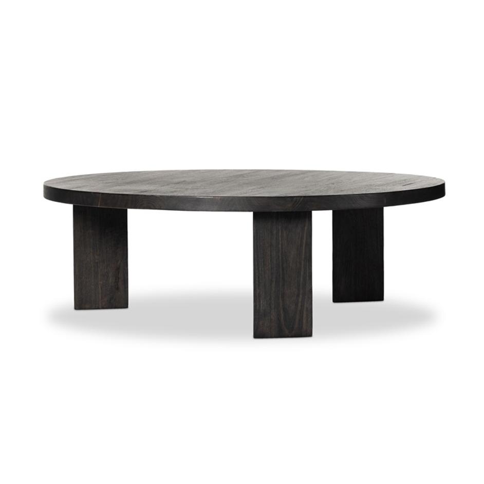 Mesa Large Round Coffee Table In Ebony by FOUR HANDS