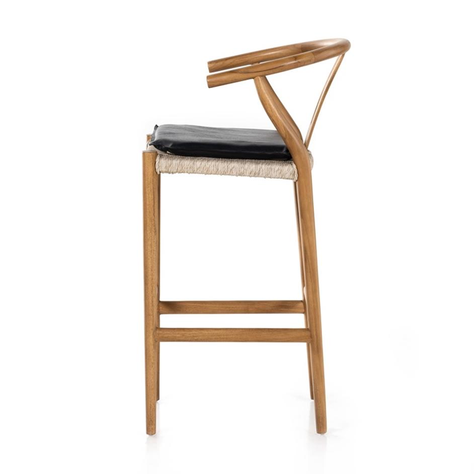 Muestra Stool W Cushion In Natural In Bar by FOUR HANDS