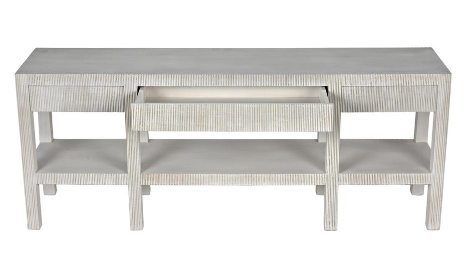 Conrad Mahogany and Veneer Console in White Wash Finish by Noir Furniture