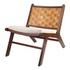 Loria Teak Accent Chair w/ PU Cushion, Cinnamon Brown by New Pacific Direct