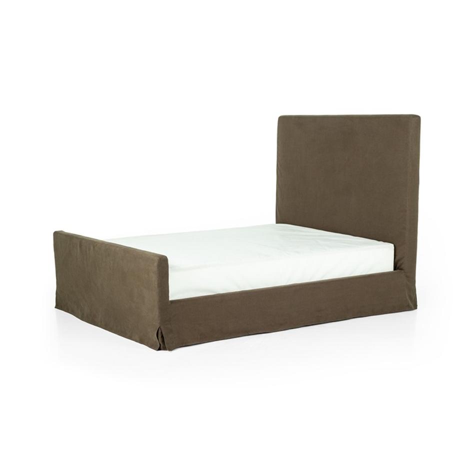 Daphne Slipcover King Bed - Brussels Coffee by Four Hands
