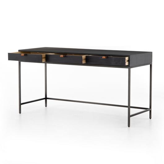 Trey Modular Writing Desk in Black Wash Poplar by FOUR HANDS