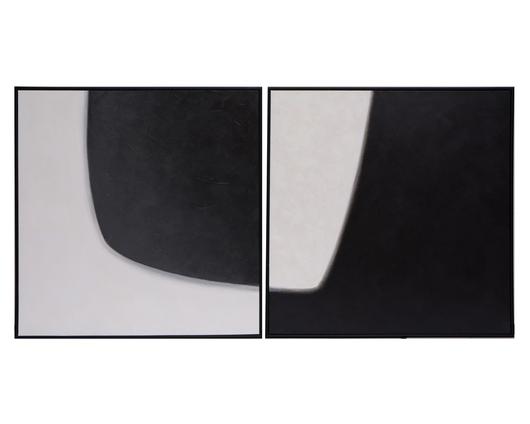 Double Cross - (set Of 2) - 48" X 48" - Black Floater Frame by Sunpan