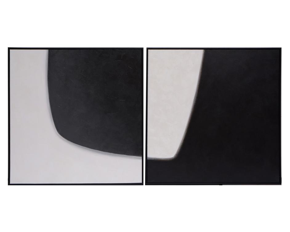 Double Cross - (set Of 2) - 48" X 48" - Black Floater Frame by Sunpan