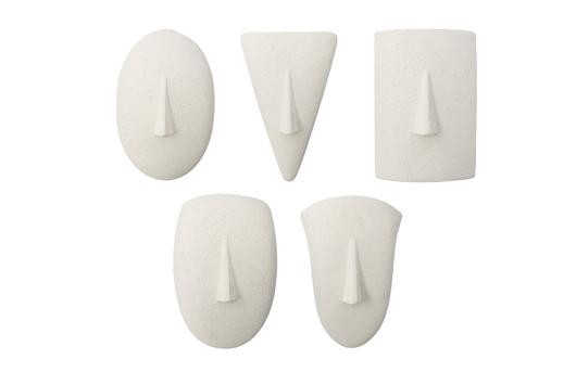 Geometric Cycladic Wall Art, Set of 5, White Stone by Phillips Collection