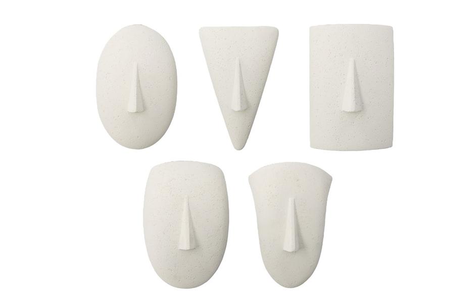 Geometric Cycladic Wall Art, Set of 5, White Stone by Phillips Collection