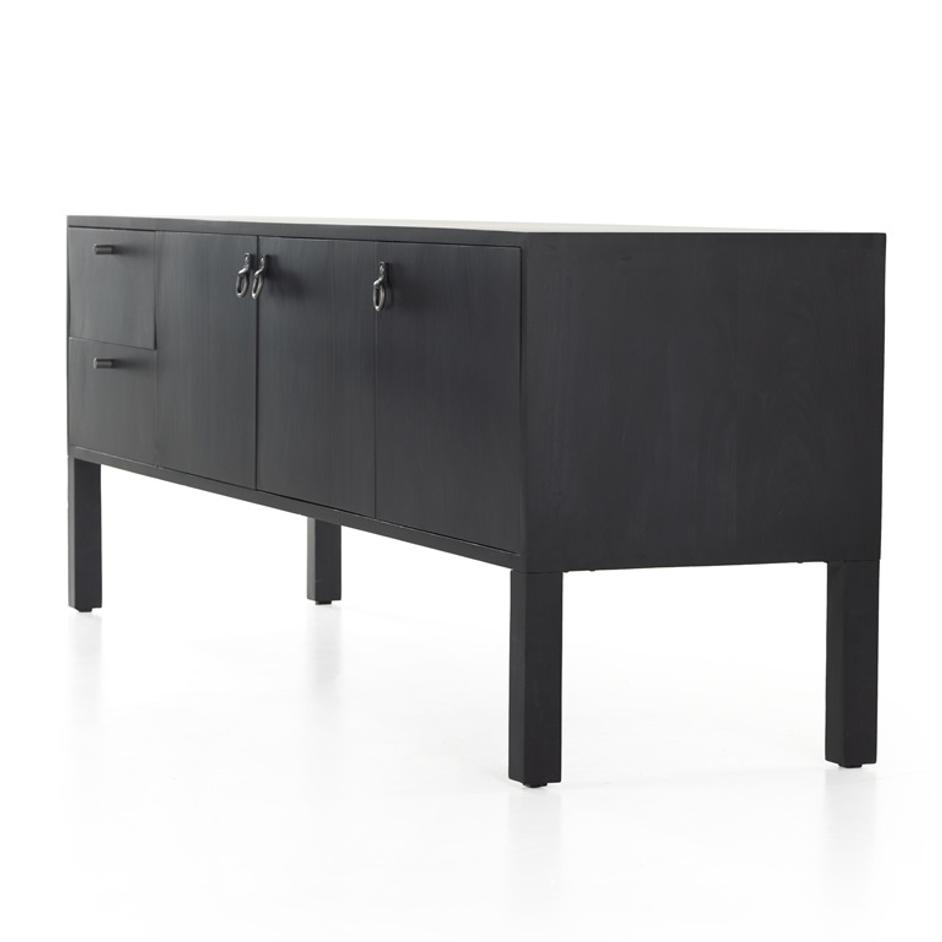 Isador Media Console In Black Wash Poplar by FOUR HANDS