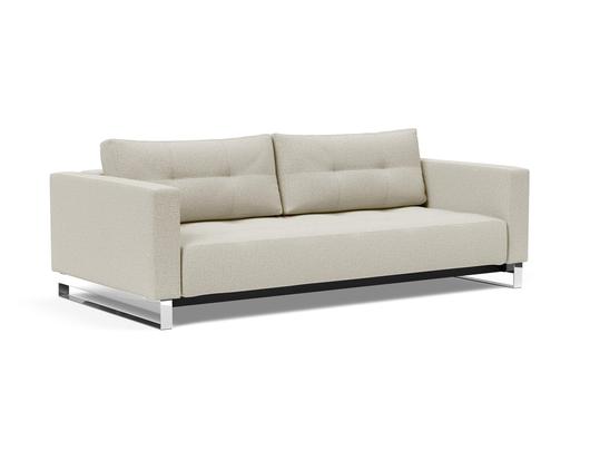 CASSIUS D.E.L. SLEEPER SOFA in MIXED DANCE NATURAL FABRIC WITH Chrome legs 527 by INNOVATION USA