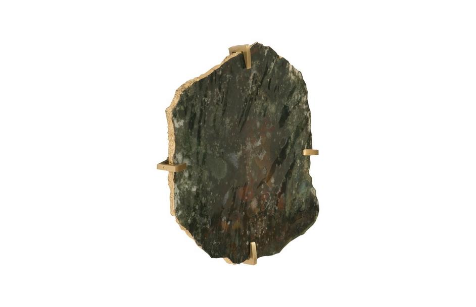 Gem Wall Slice in Brass Setting, Glacier Charcoal by PHILLIPS COLLECTION