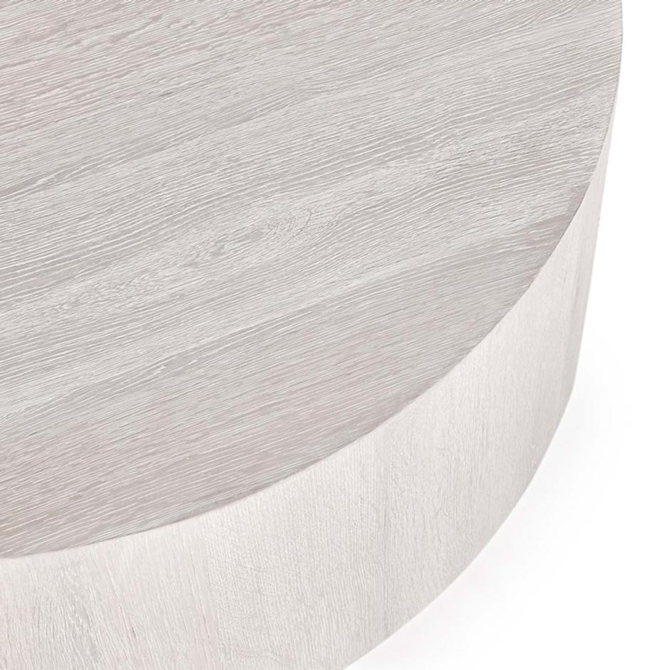 Layne 42" Round Coffee Table White Wash by Classic Home