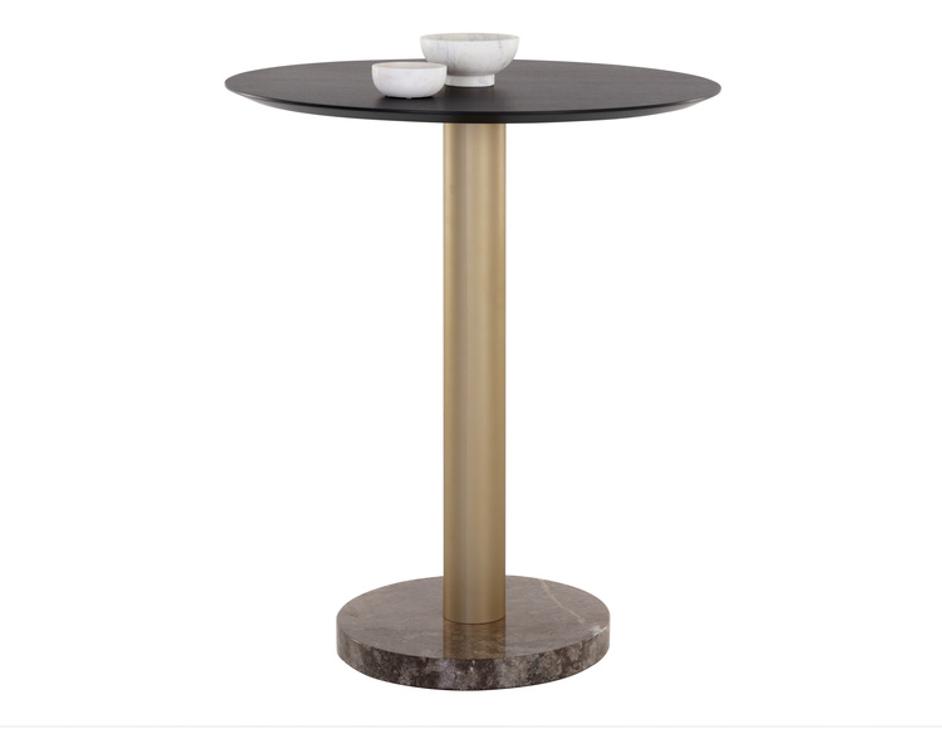 MONACO BAR TABLE - GOLD - GREY MARBLE / CHARCOAL GREY by Sunpan