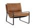 ZANCOR LOUNGE CHAIR - GUNMETAL - TAN LEATHER by Sunpan