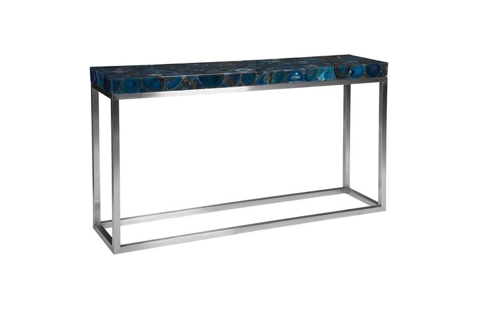 Agate Console Table, Stainless Steel Base by PHILLIPS COLLECTION