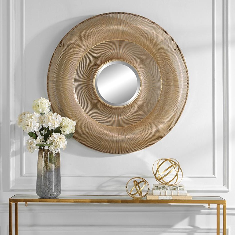Bauble Round Gold Mirror by Uttermost