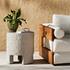 Kember Outdoor End Table In Blanc White by FOUR HANDS