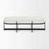 Amelia 55.0L x 18.0W x 18.0H Cream Boucle W/Black Metal Upholstered Bench by Mercana