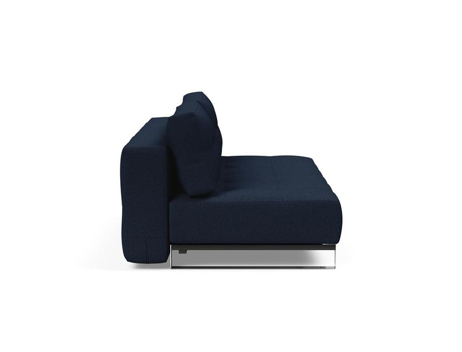 SUPREMAX D.E.L. SLEEPER SOFA in MIXED DANCE BLUE FABRIC WITH Chrome legs 528 by INNOVATION USA
