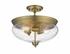 Amon 3 Light Semi Flush Mount in Heritage Brass Finish by Z-Lite