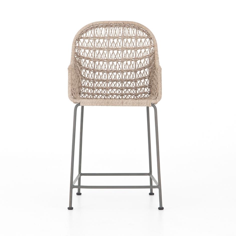 Bandera Outdoor Woven Counter Stool In Wht by FOUR HANDS