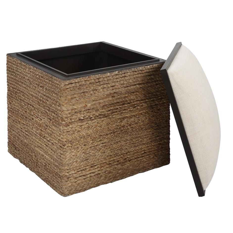 Island Square Straw Accent Stool by Uttermost