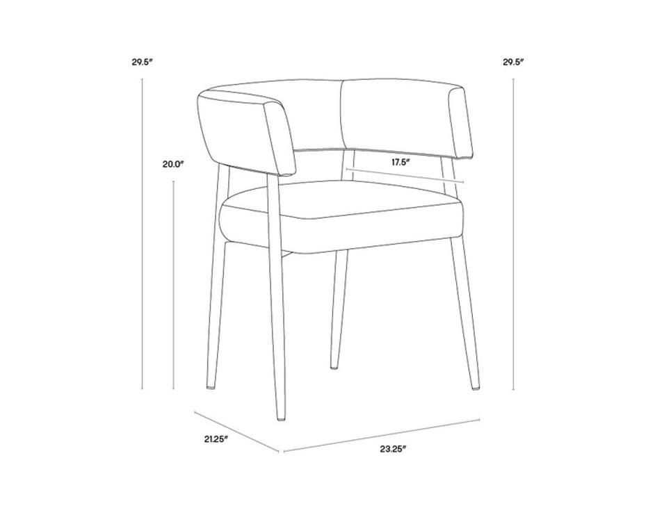 MAESTRO DINING ARMCHAIR - BELFAST HEATHER GREY by Sunpan