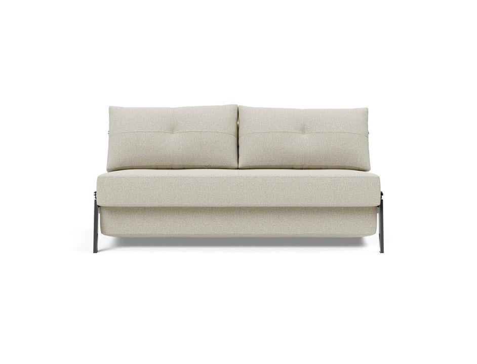 CUBED QUEEN SOFA BED in MIXED DANCE NATURAL FABRIC WITH Chrome legs 527 by INNOVATION USA