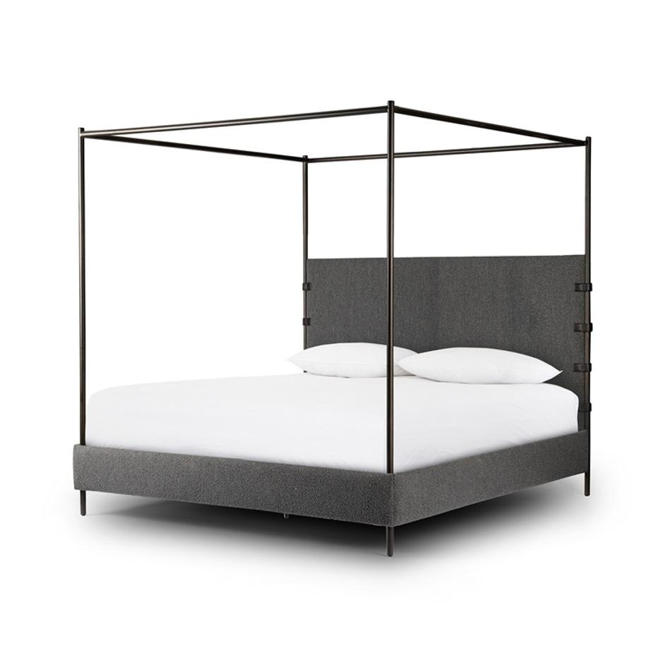 Anderson Canopy Queen Bed - Knoll Charcoal by Four Hands