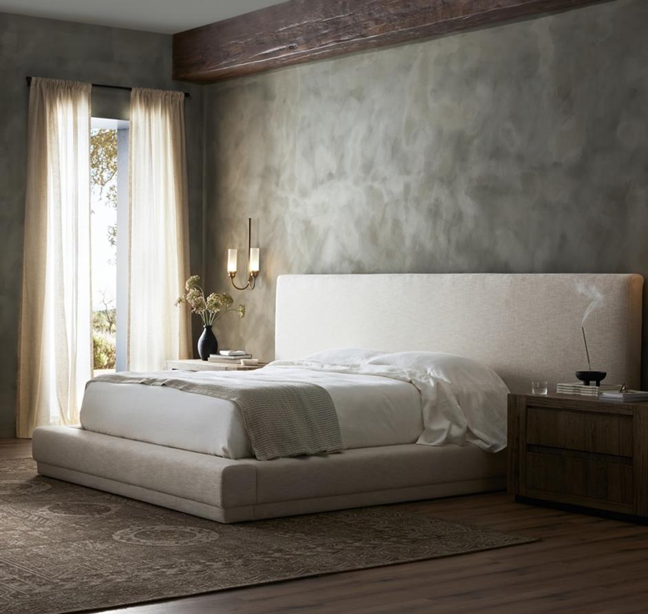 Martina Extra Wide King Bed in Bergamo by FOUR HANDS