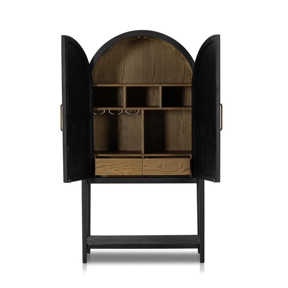 Tolle Bar Cabinet - Drifted Matte Black by Four Hands