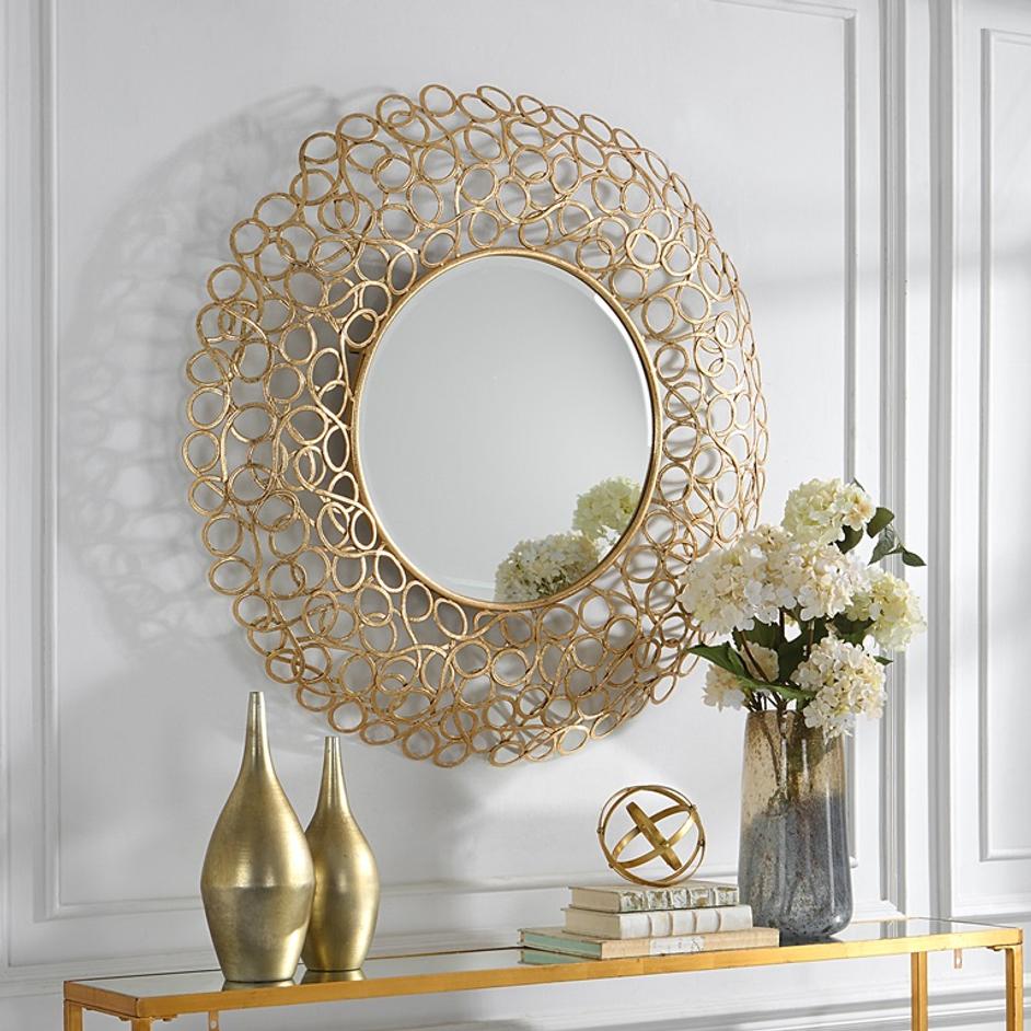 Swirl Round Gold Mirror by Uttermost
