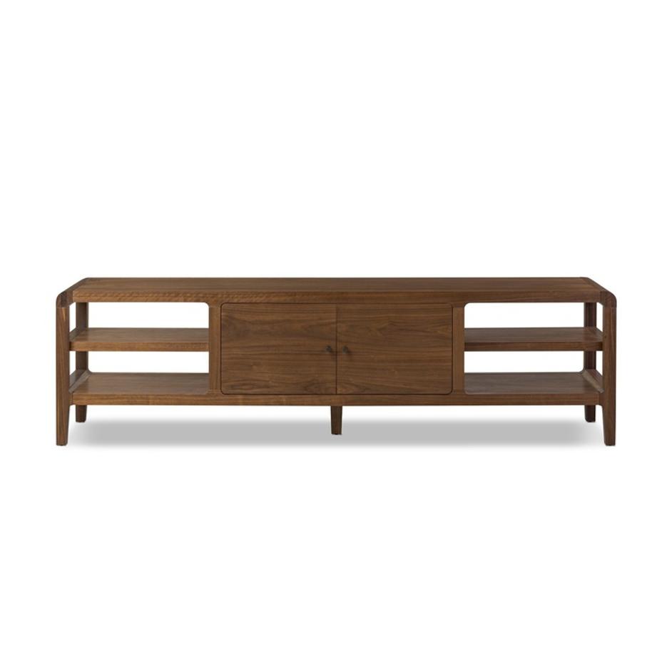 Hawkes Media Console - Dark Walnut Solid by Four Hands