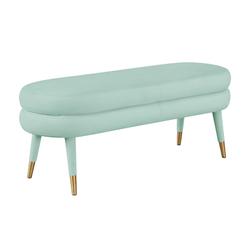 Betty Sea Foam Green Velvet Bench by tov furniture