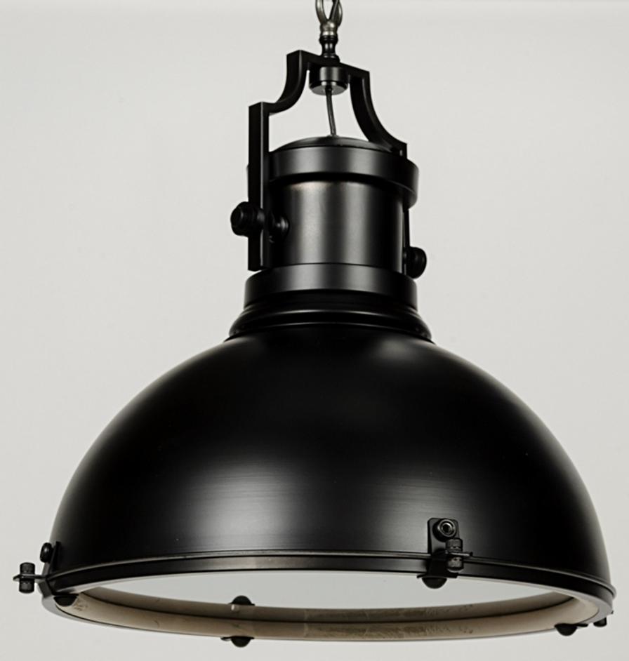 Metal Marine Fixture Pendant, Black Steel by Noir Furniture