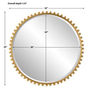 Taza Gold Round Mirror by Uttermost