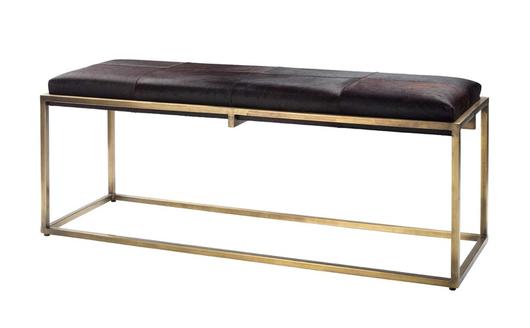 Shelby Hide Bench, Brown by Jamie Young
