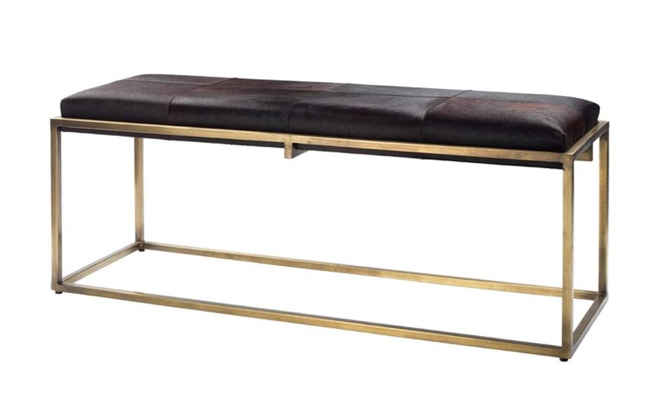 Shelby Hide Bench, Brown by Jamie Young