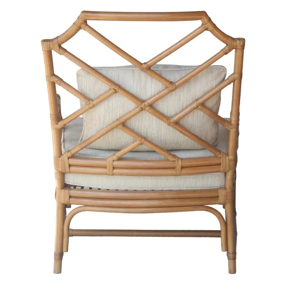 Kara Rattan Accent Arm Chair In Canary Brown  by New Pacific Direct