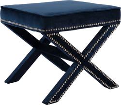 Alan Ottoman/Bench In Navy Velvet by Meridian Furniture
