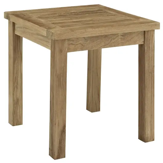 Quay Outdoor Patio Teak Side Table In Natural by Modway Furniture