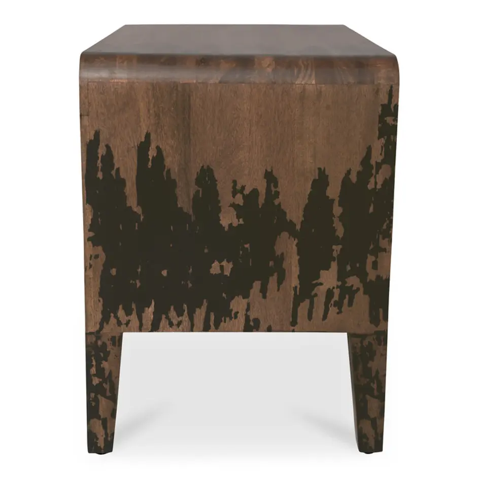 Iris Nightstand Distressed Black by Moes Home